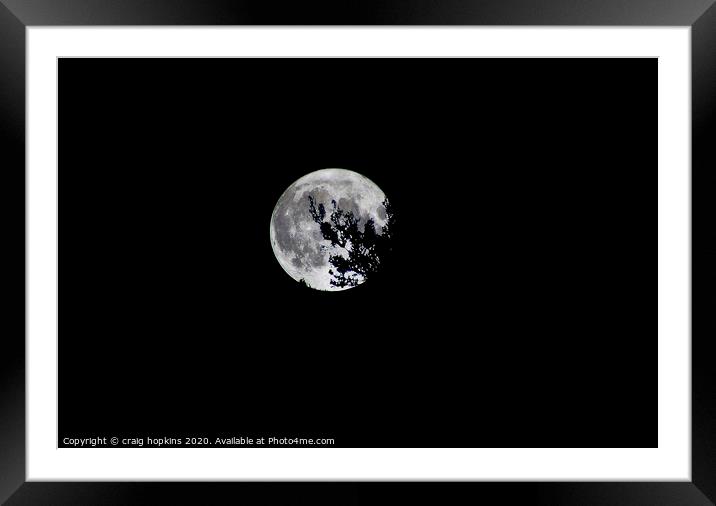 Full moon and shadow Framed Mounted Print by craig hopkins