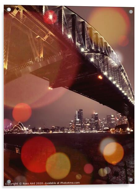 Sydney Harbour Bridge at Night Acrylic by Ross Aird
