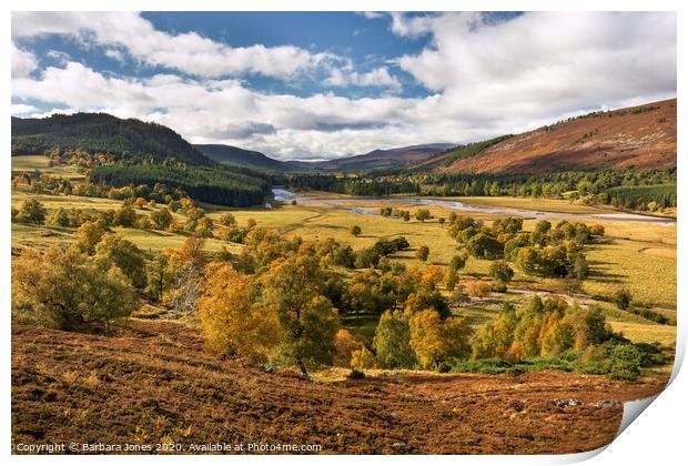 Linn of Dee in Autumn Cairngorms NP Scotland Print by Barbara Jones