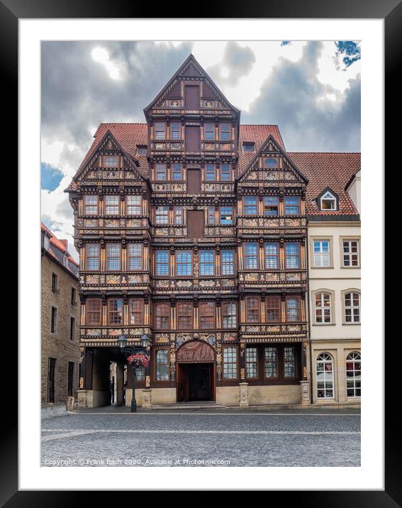 Old house on the main square in Hildesheim, German Framed Mounted Print by Frank Bach
