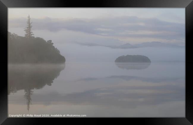 Islands in the Mist, Derwentwater, Lake District Framed Print by Philip Royal