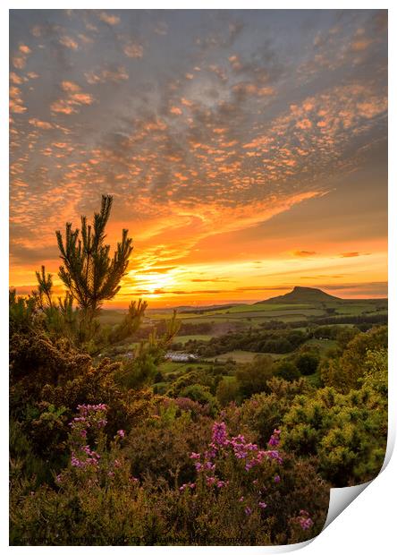 Roseberry Topping sunset Print by Northern Wild