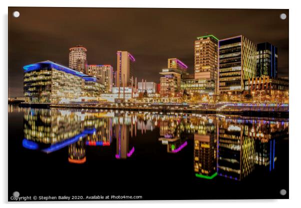 Salford Quays Acrylic by Stephen Bailey