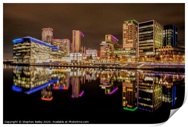 Salford Quays Print by Stephen Bailey
