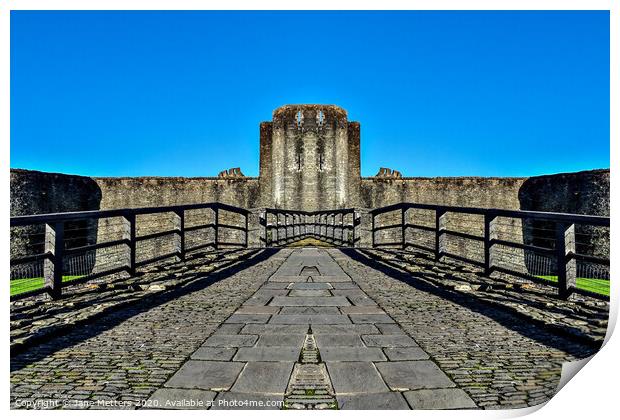 Entrance to Caerphilly Castle  Print by Jane Metters