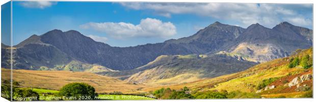 Snowdon Horseshoe Panorama Canvas Print by Adrian Evans