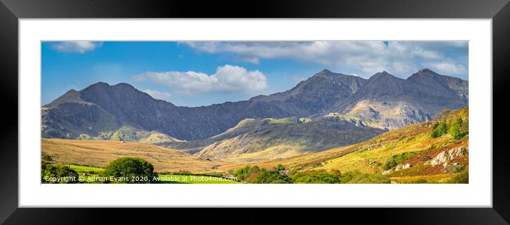 Snowdon Horseshoe Panorama Framed Mounted Print by Adrian Evans