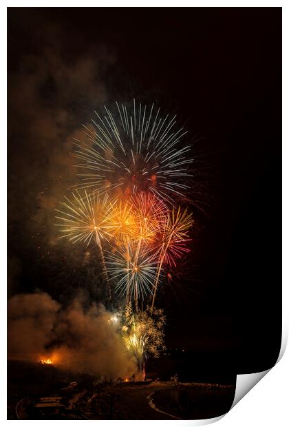Fireworks, Tenerife Print by Phil Crean