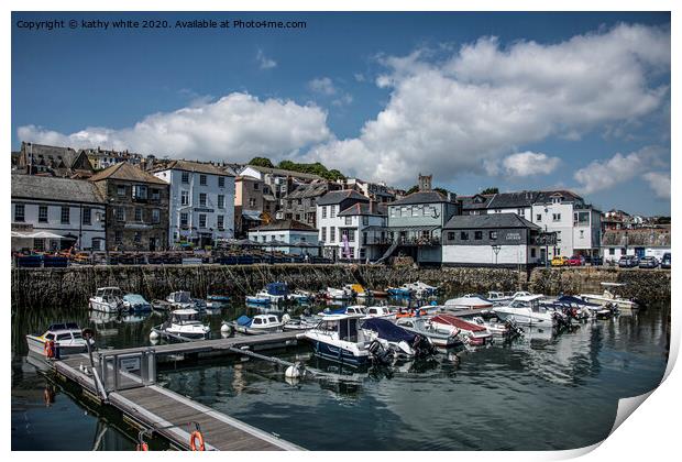 Falmouth Cornwall marina,harbour Print by kathy white
