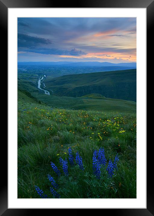 Dusk over the Yakima Valley Framed Mounted Print by Mike Dawson