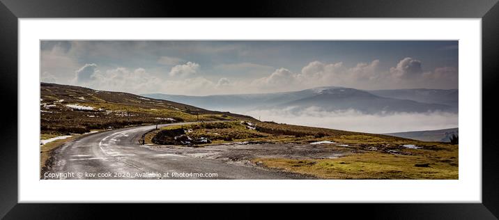 Hill mist-Pano Framed Mounted Print by kevin cook