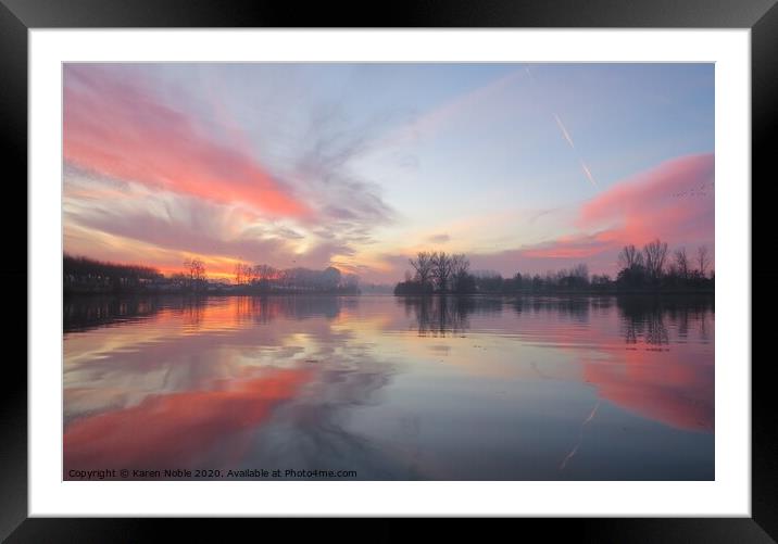 Sunrise on the River Tarn in Moissac in South West Framed Mounted Print by Karen Noble