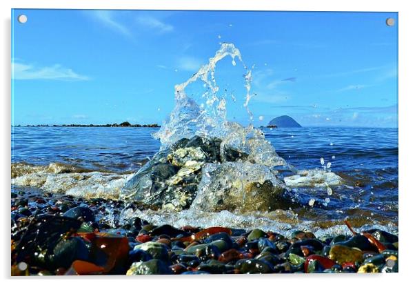 Firth Of Clyde water splash Acrylic by Allan Durward Photography