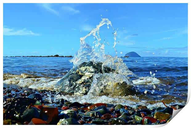 Firth Of Clyde water splash Print by Allan Durward Photography