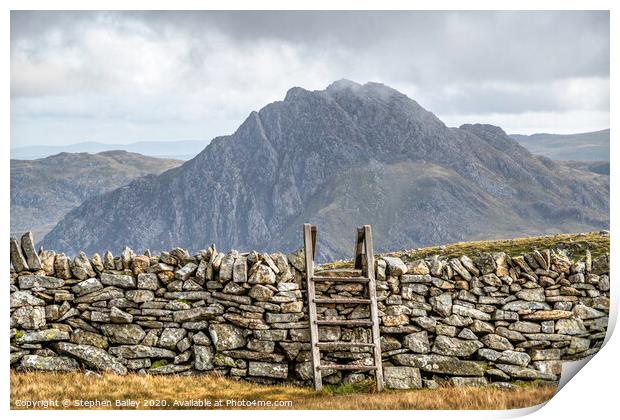 Ladder to Tryfan Summit Print by Stephen Bailey