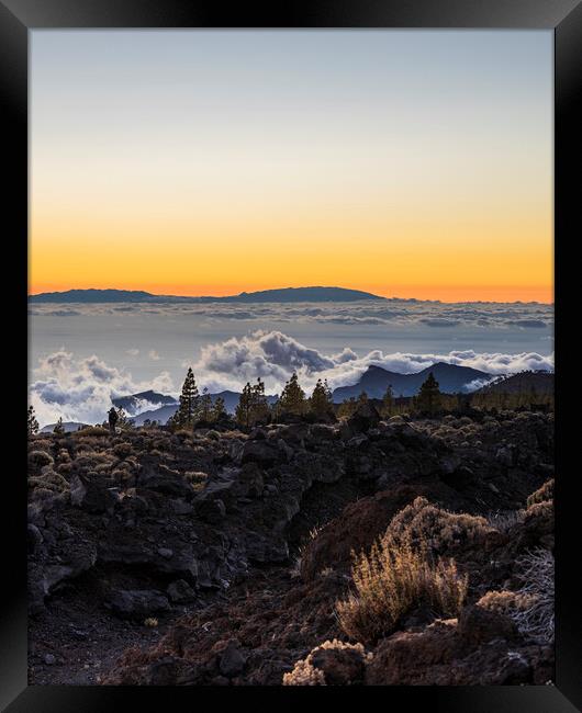 Yellow sunset over La Palma Framed Print by Phil Crean