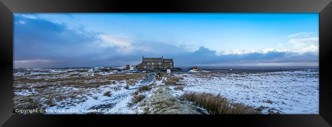 The Tan Hill inn - Pano Framed Print by kevin cook