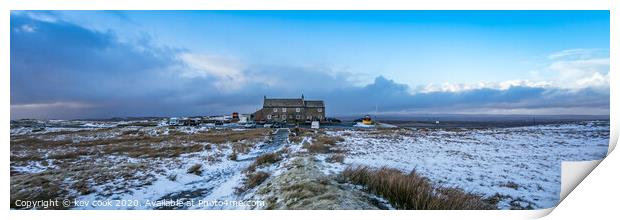 The Tan Hill inn - Pano Print by kevin cook