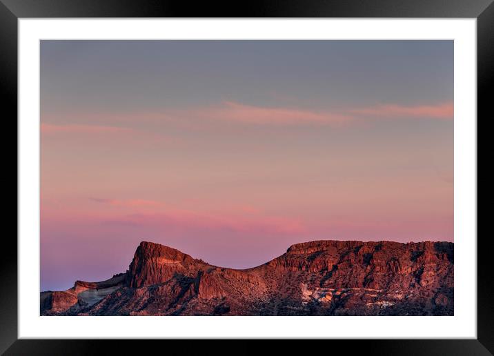 Mountain ridge at sunset, Tenerife Framed Mounted Print by Phil Crean