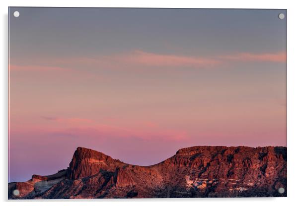 Mountain ridge at sunset, Tenerife Acrylic by Phil Crean