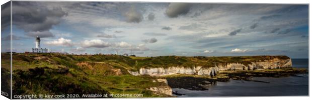 flamborough lighthouse - Pano Canvas Print by kevin cook