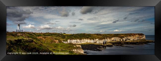flamborough lighthouse - Pano Framed Print by kevin cook