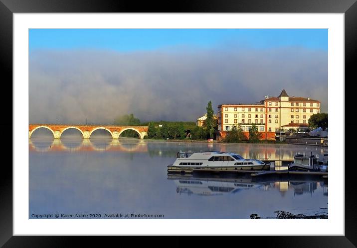 Fog on the river Tarn in South West of France in M Framed Mounted Print by Karen Noble