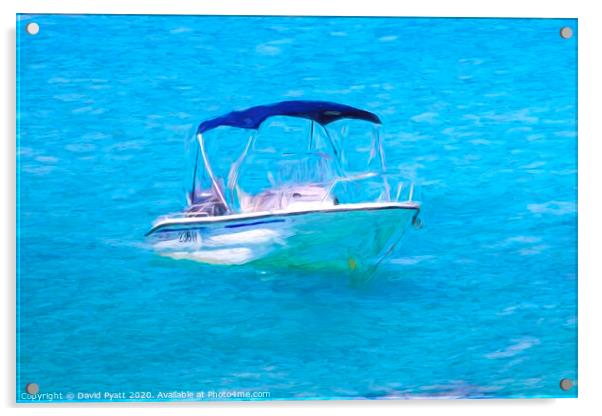 Barbados Speedboat Art Acrylic by David Pyatt