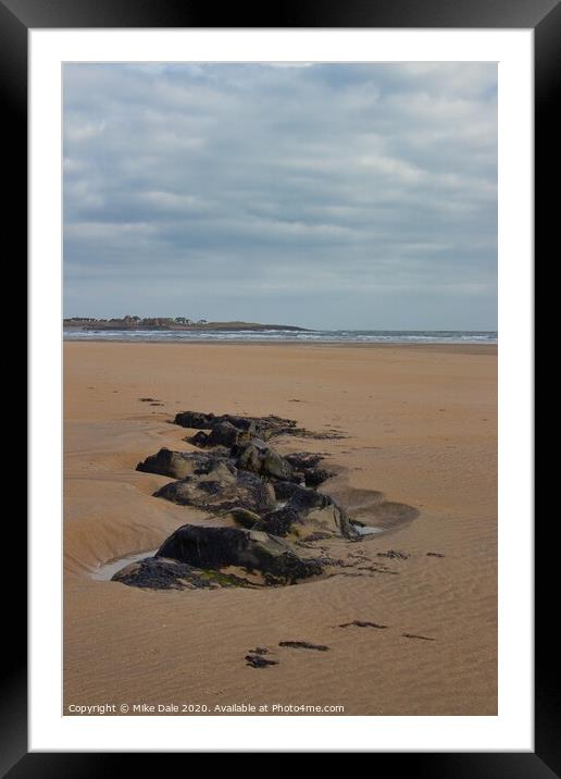 Rocks on a Sandy Beach 2 Framed Mounted Print by Mike Dale