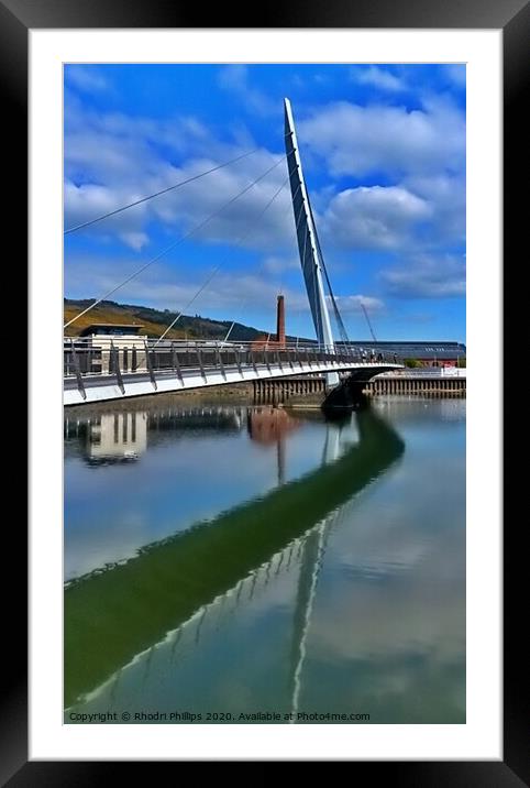 The Sail Bridge, Swansea Framed Mounted Print by Rhodri Phillips