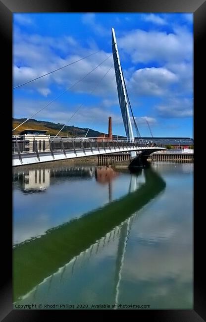 The Sail Bridge, Swansea Framed Print by Rhodri Phillips