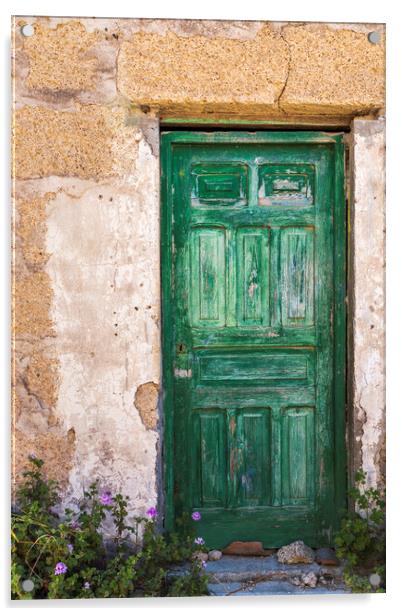 Old green door Acrylic by Phil Crean