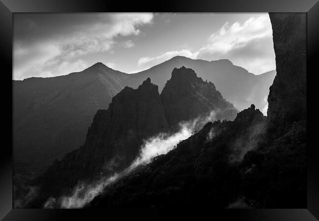 Dramatic mountain ridge Framed Print by Phil Crean