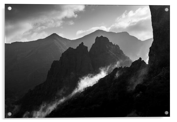 Dramatic mountain ridge Acrylic by Phil Crean