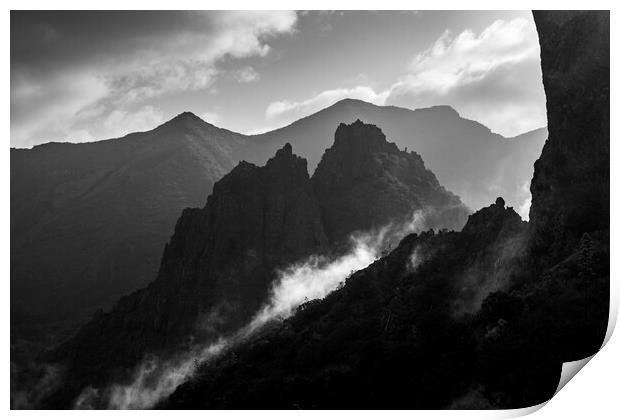 Dramatic mountain ridge Print by Phil Crean
