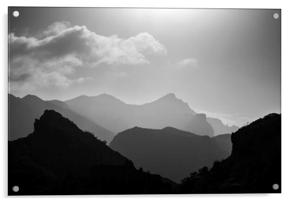 Ridges of Los Gigantes, Tenerife Acrylic by Phil Crean