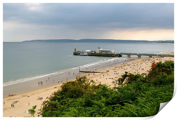 Bournemouth Pier and Beach Print by Chris Day