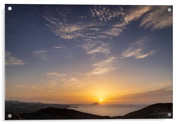 Sunrise El Medano, Tenerife Acrylic by Phil Crean