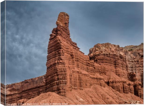 Capitol Reef Chimney Rock in Utah Canvas Print by Frank Bach