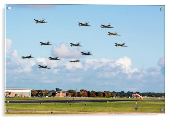 Twelve of the Best Spitfires Acrylic by David Stanforth