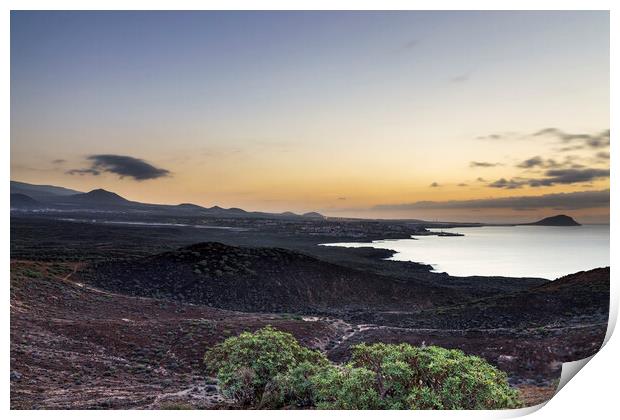 Tenerife coastline pre dawn Print by Phil Crean