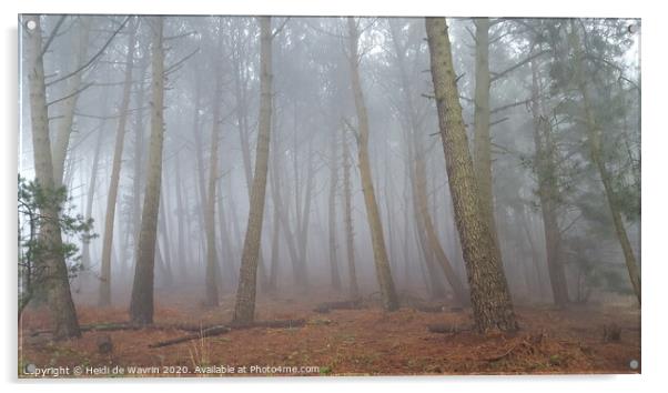 Misty forest Acrylic by Heidi de Wavrin
