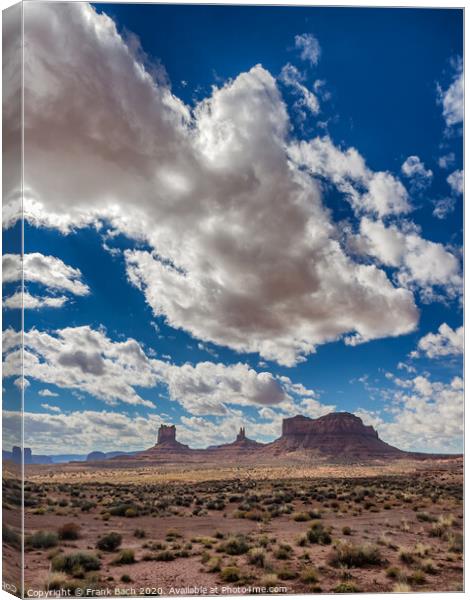 Monument Valley Navajo National Monument in Utah Arizona, Canvas Print by Frank Bach