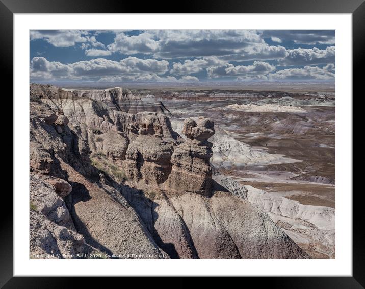 Blue Mesa in Painted Desert near Holbrook, Arizona Framed Mounted Print by Frank Bach