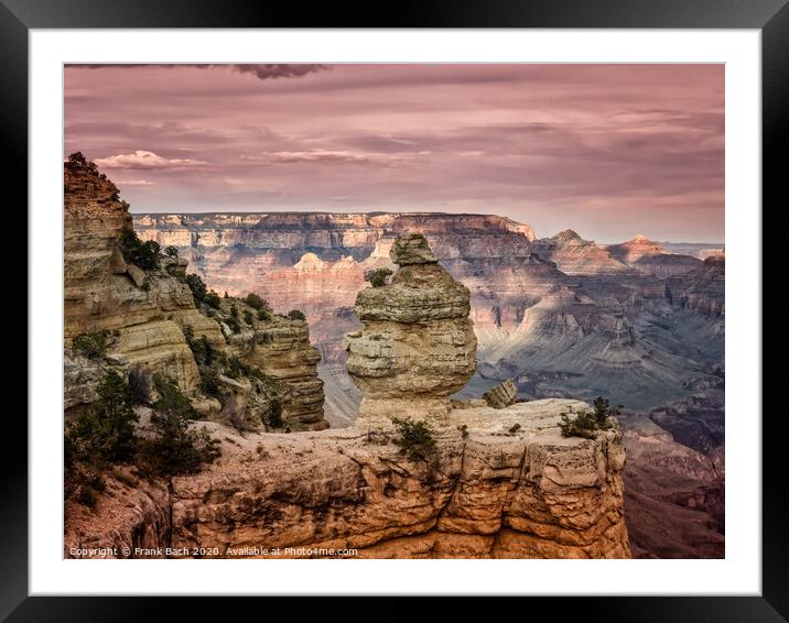 Grand Canyon the Duck at sunset, Arizona Framed Mounted Print by Frank Bach