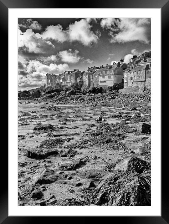 St.Ives Beach at low tide. Cornwall. Framed Mounted Print by Peter Bolton