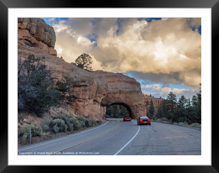 Red Arch road tunnel on the way to Bryce Canyon National Park, Utah Framed Mounted Print by Frank Bach