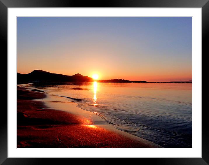 Sunrise Over Puerto Pollensa Framed Mounted Print by Louise Godwin