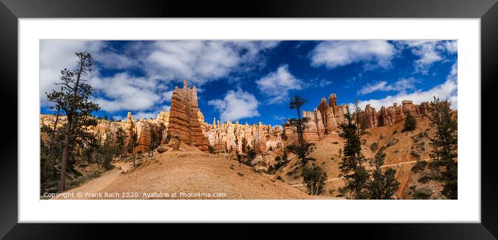 Bryce Canyon hoodoos Navajo Trail, Utah Framed Mounted Print by Frank Bach
