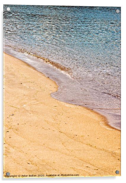 Tideline at a Cornish beach. Near St. Ives. Acrylic by Peter Bolton